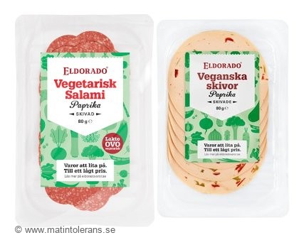 Återkallelse, Eldorado Vegetarisk Salami paprika innehåller soja